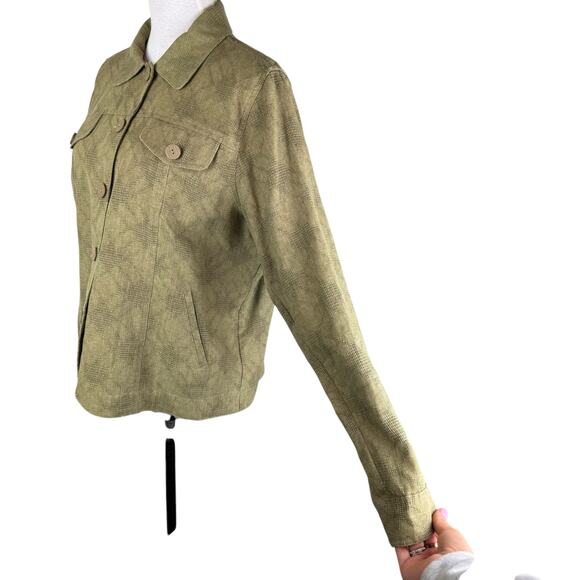 Coldwater Creek Vntg Long Sleeve Button Down Linen Blend Shacket Blazer Jacket - Picture 7 of 13